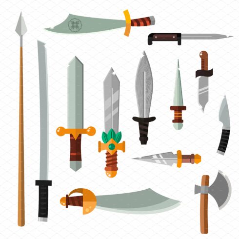 Vector steel knifes collection cover image.
