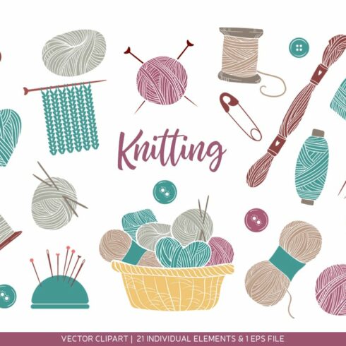 Set of knitting and crafts. cover image.