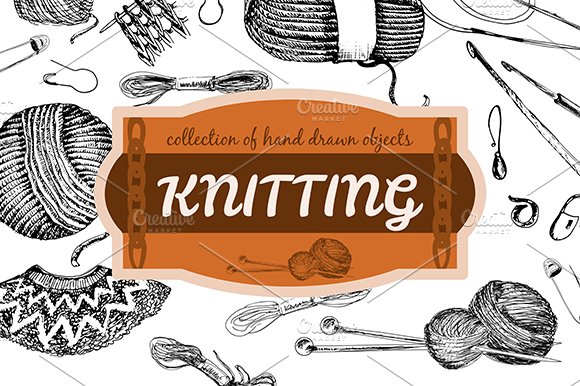 Knitting tools and accessories cover image.