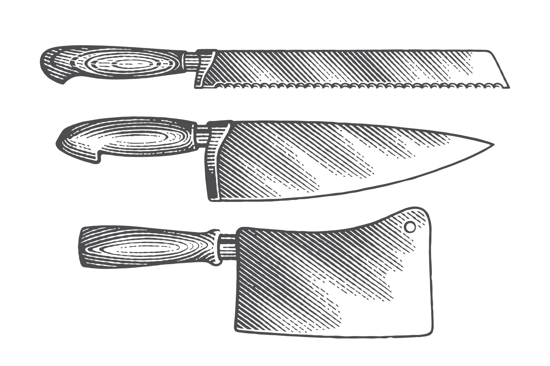 Knife set sketch vector illustration in 2023  Vector illustration,  Illustration, How to draw hands