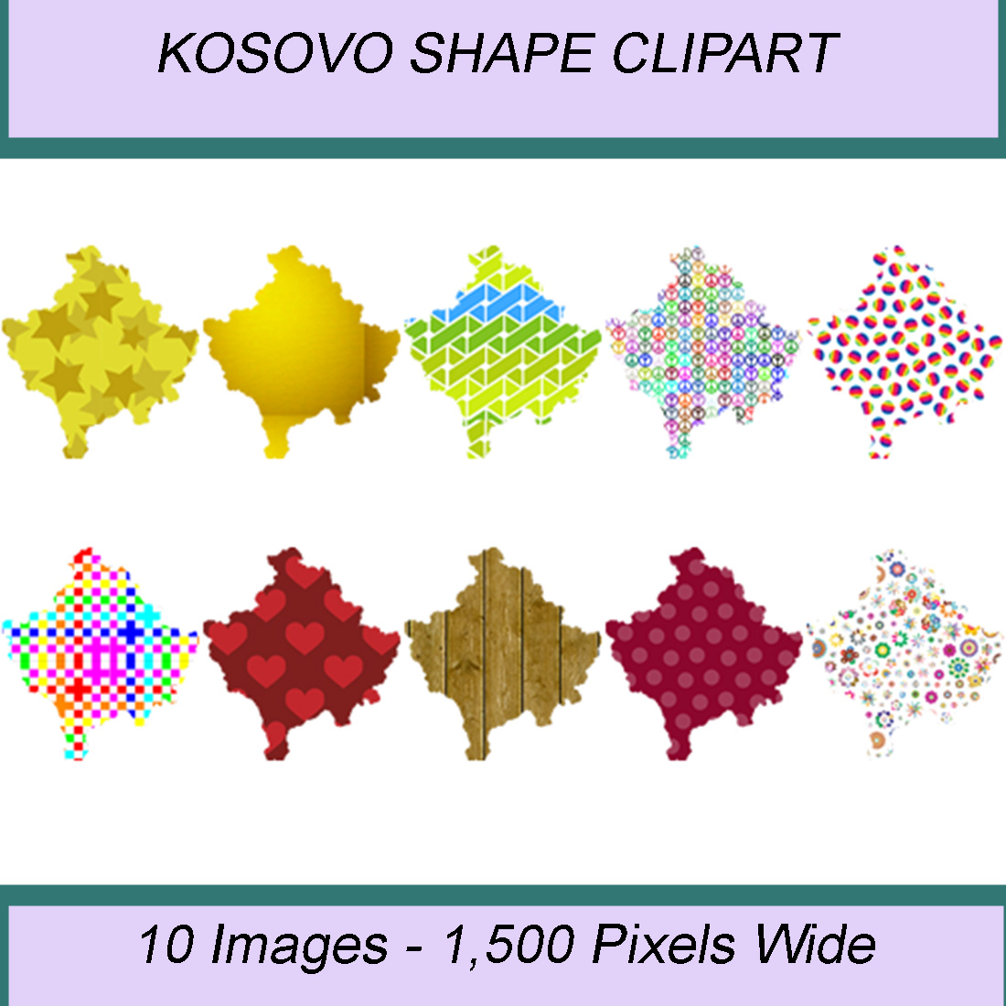 KOSOVO SHAPE CLIPART ICONS cover image.