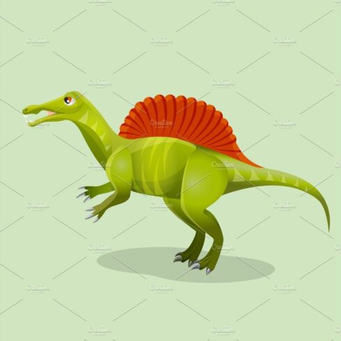 Iguanodon, iguana-tooth isolated. Ornithopod dinosaur cover image.