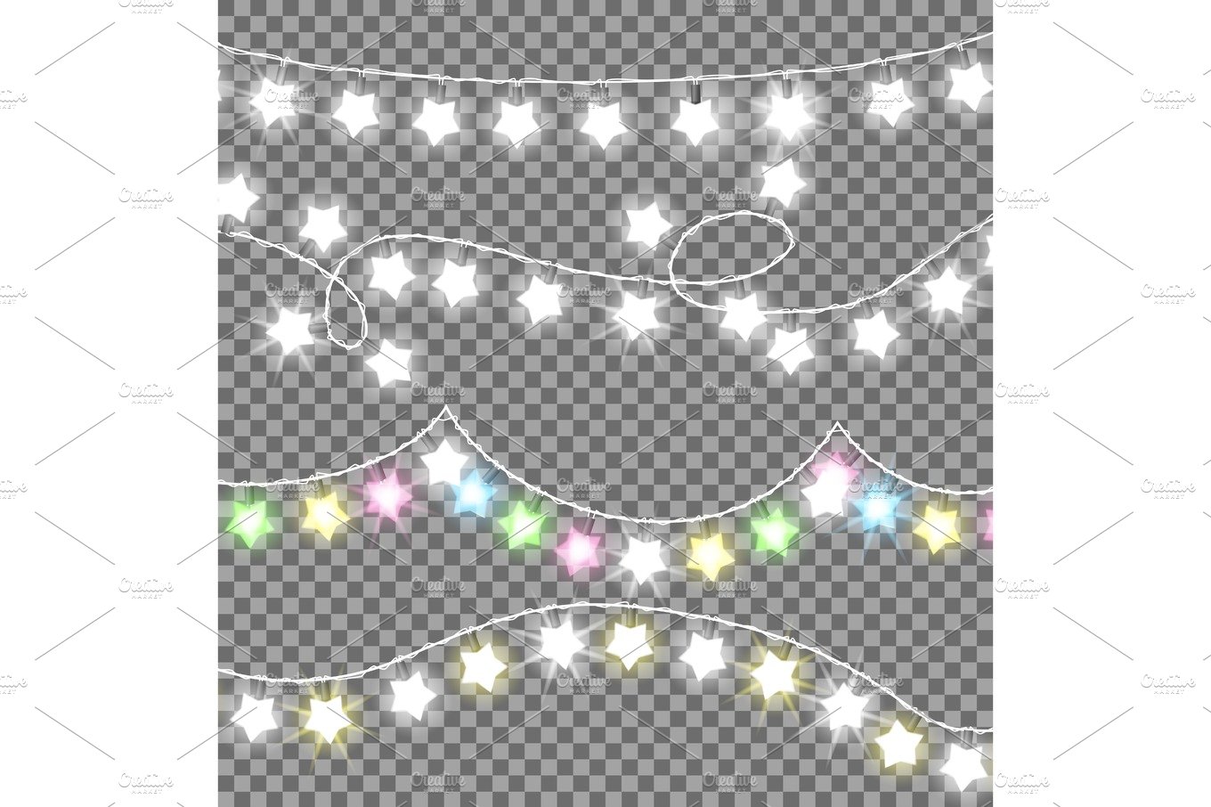 Garland Ropes with Bulbs on Transparent Background cover image.
