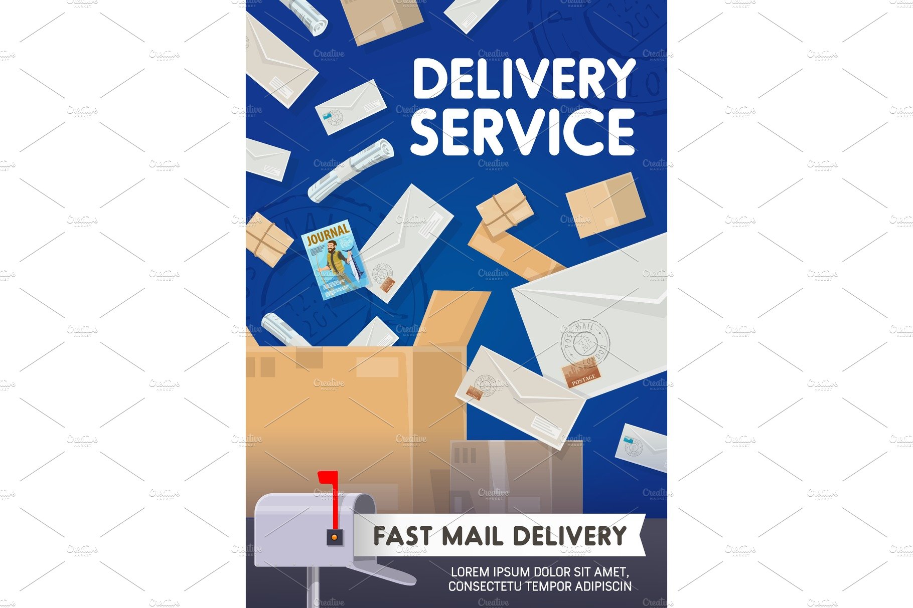 Post mail delivery, parcels, letters cover image.