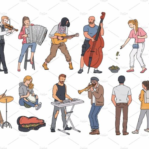 Street musician characters play cover image.