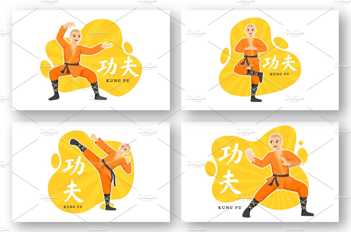 15 Kung Fu Sport Illustration preview image.