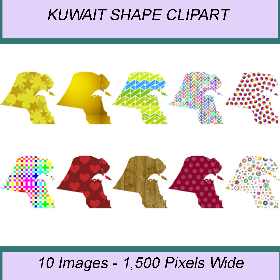 KUWAIT SHAPE CLIPART ICONS cover image.