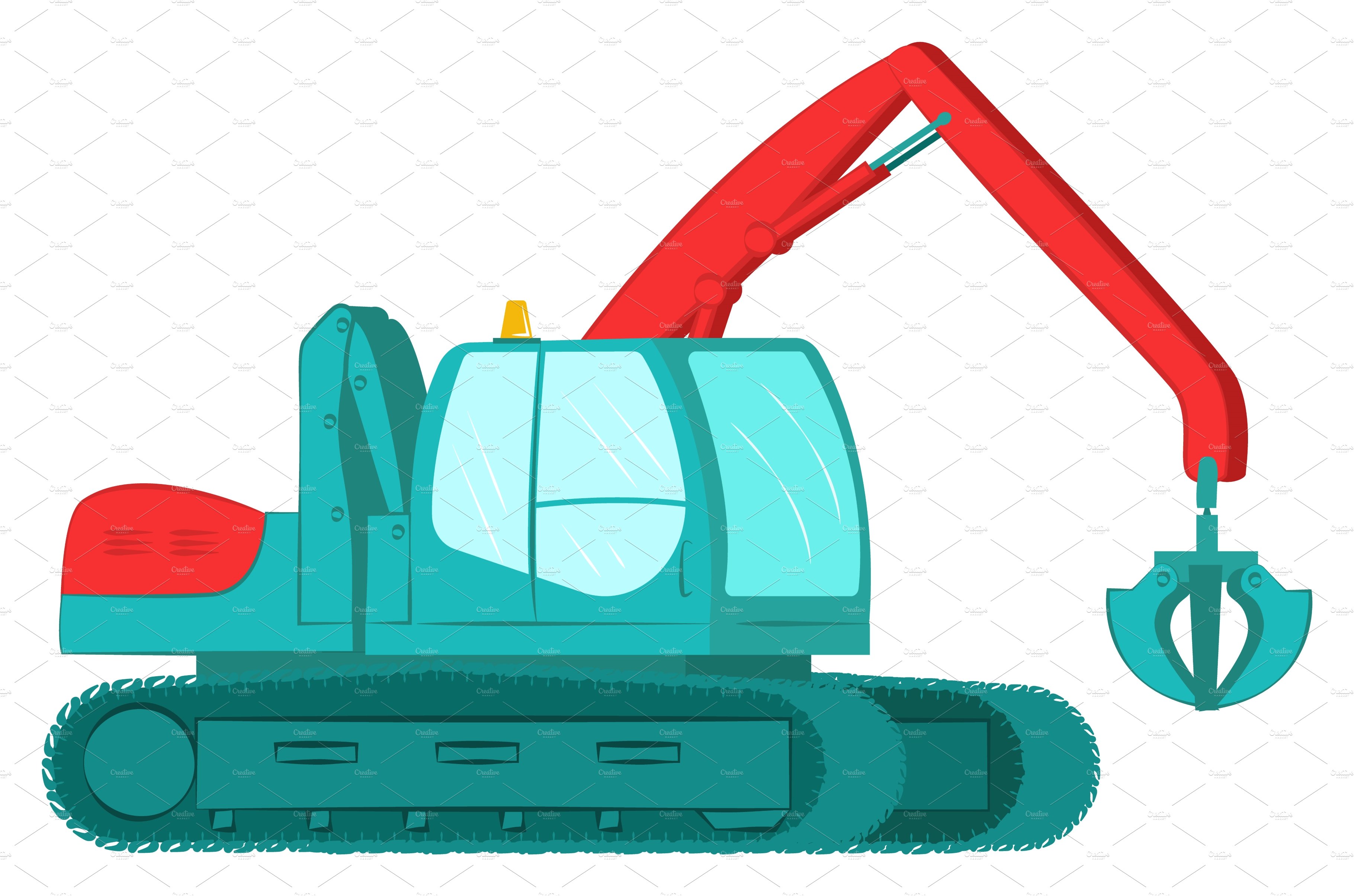 Icon excavator with bucket cover image.