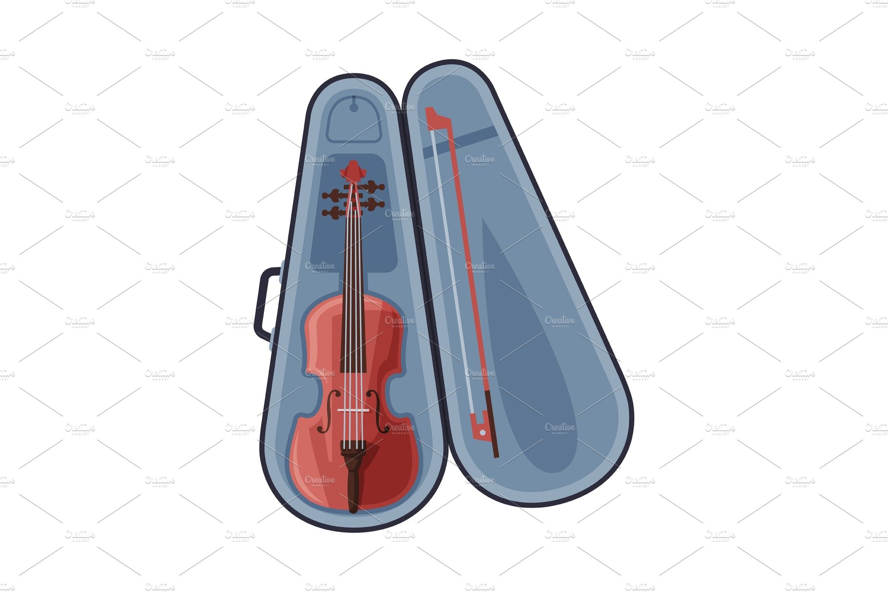 Violin and Bow in Case, Classical cover image.