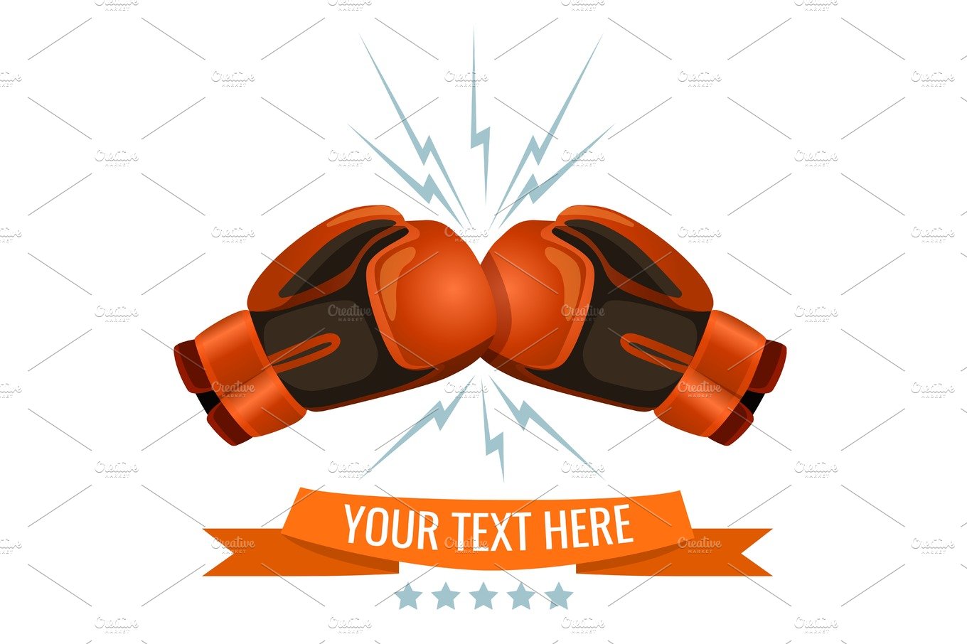 Boxing gloves hitting one another logotype design cover image.