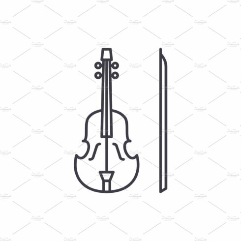 Violin line icon concept. Violin cover image.