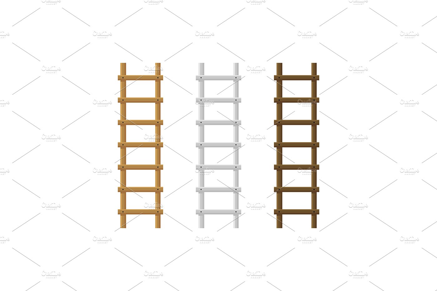 Wooden Stairs Ladders Different Set preview image.