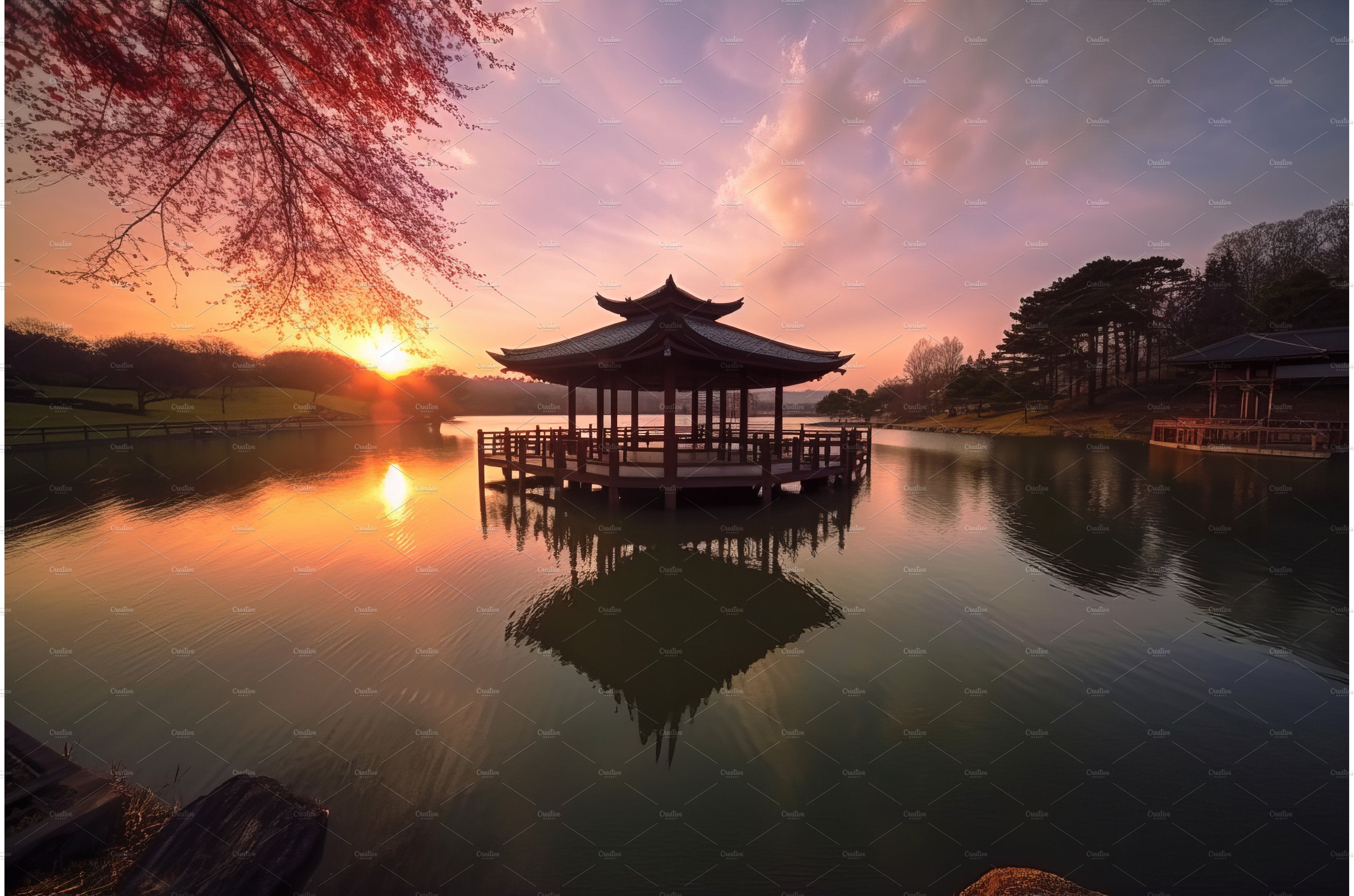 Cherry blossom sunset at the house cover image.