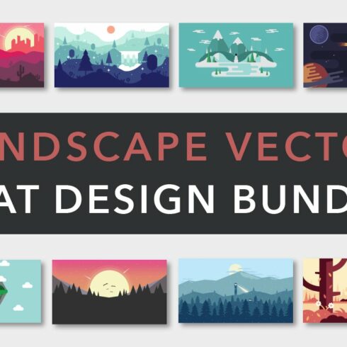 Landscape Vector Flat Design Bundle cover image.