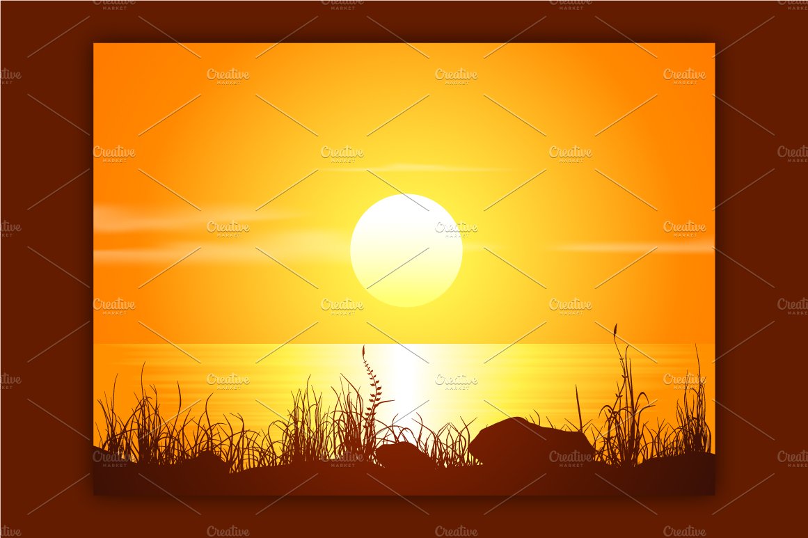 landscape with sunset at the seashore cover 05 968