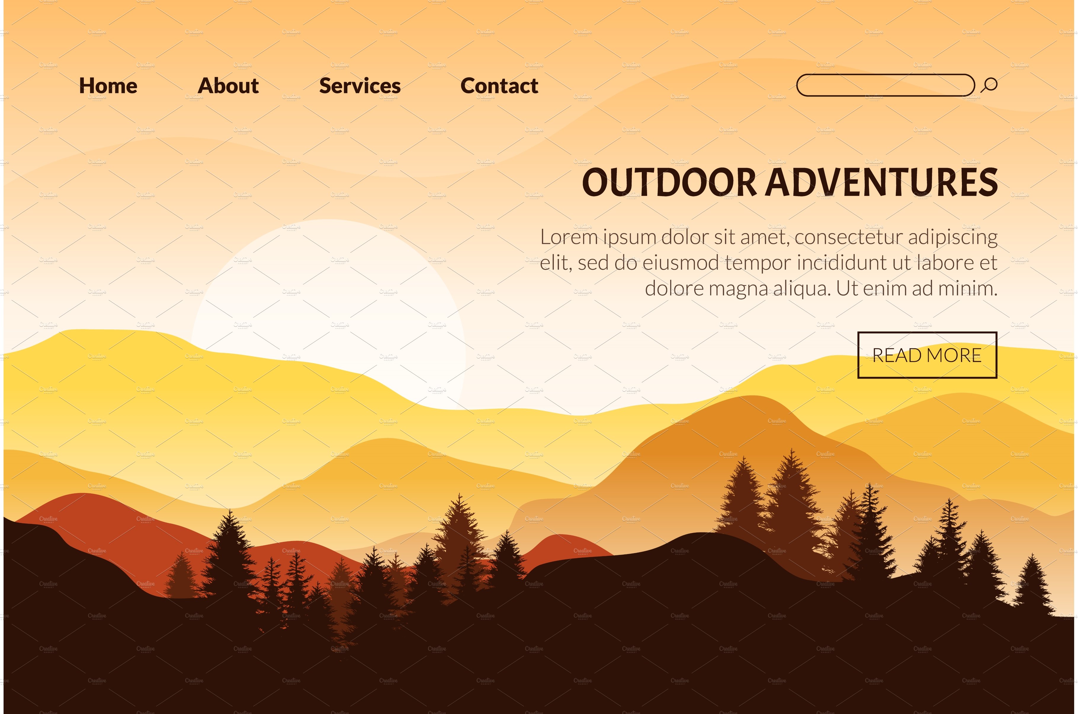 Outdoor adventures landing page cover image.