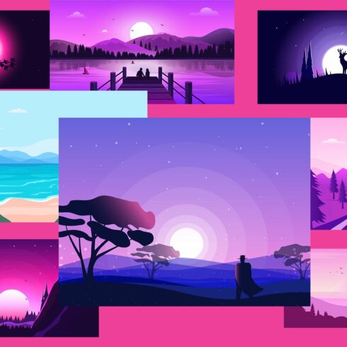 9 vector illustrations bundle cover image.