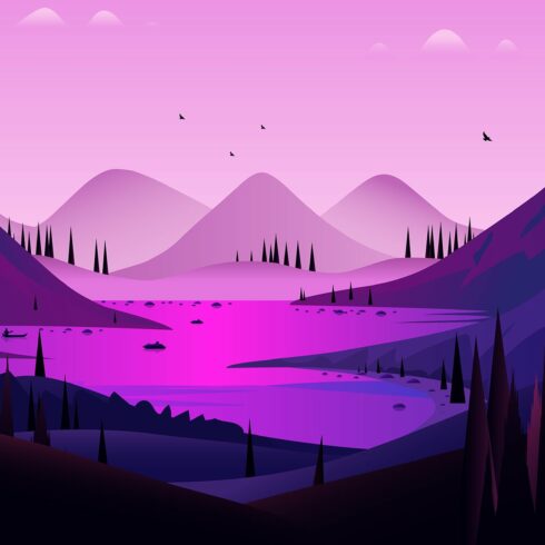 Landscape Vector Illustration cover image.