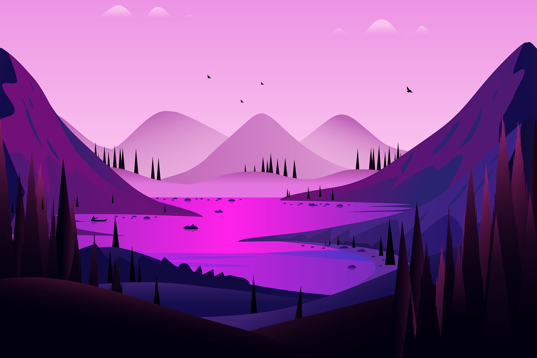 Landscape Vector Illustration cover image.