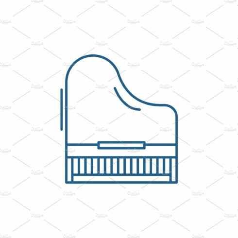 Piano line icon concept. Piano flat cover image.