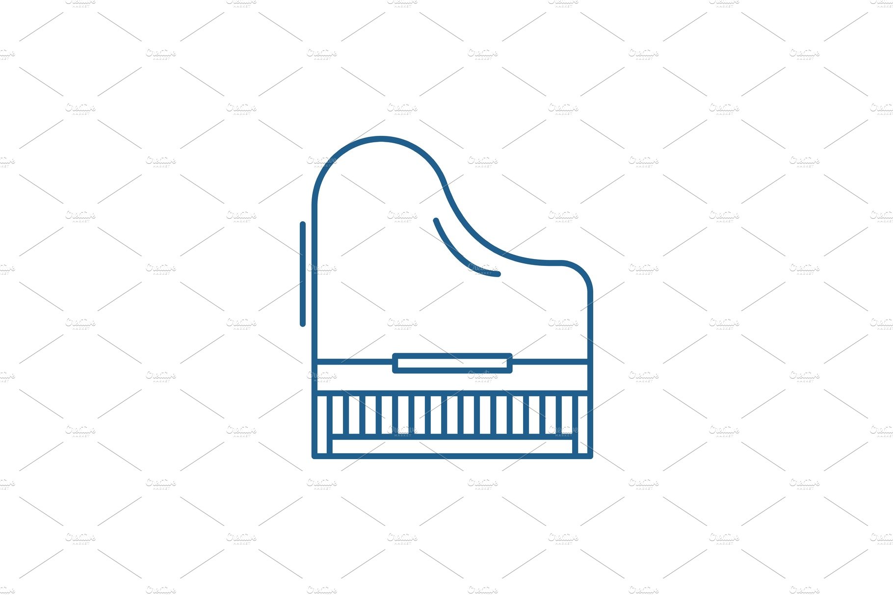 Piano line icon concept. Piano flat cover image.