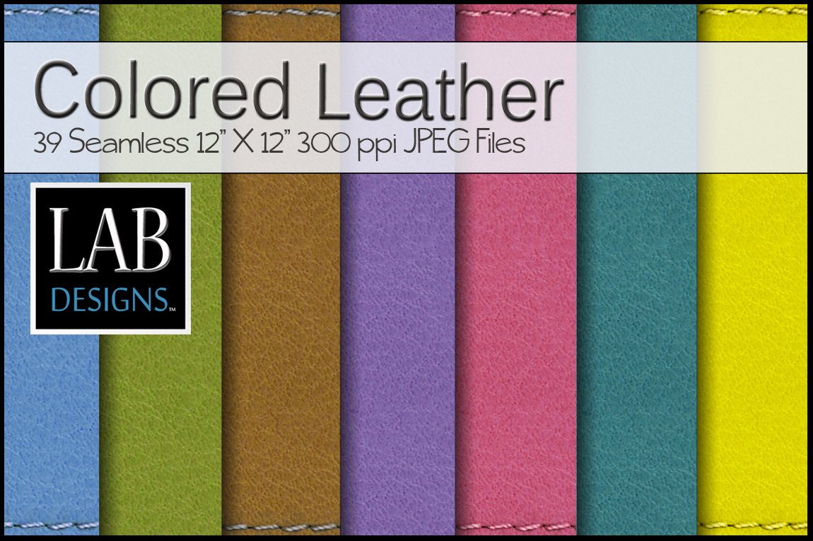39 Bright Color Leather Textures cover image.