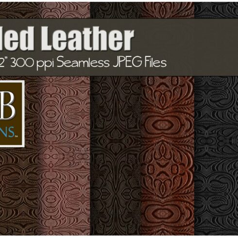 25 Tooled Leather Textures Seamless cover image.
