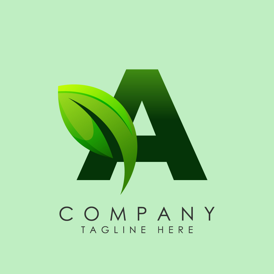 Initial A alphabet with a leaf Eco-friendly logo concept Graphic alphabet symbol for business and company identity preview image.