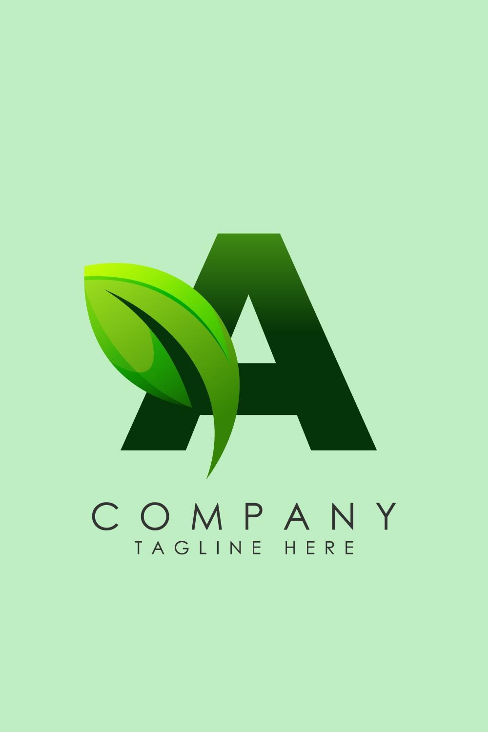 Initial A alphabet with a leaf Eco-friendly logo concept Graphic alphabet symbol for business and company identity pinterest preview image.