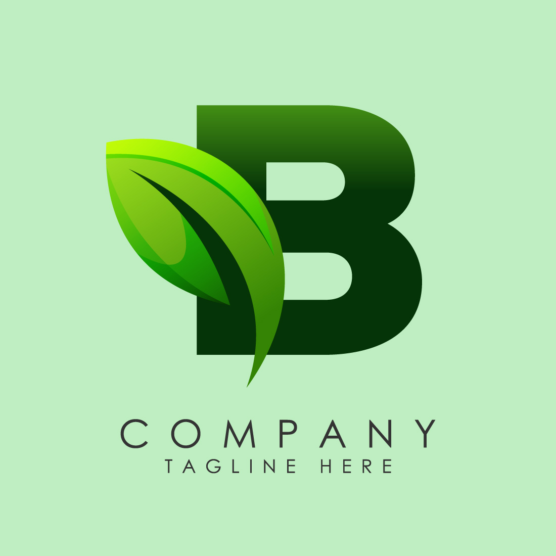 Initial B alphabet with a leaf Eco-friendly logo concept Graphic alphabet symbol for business and company identity preview image.