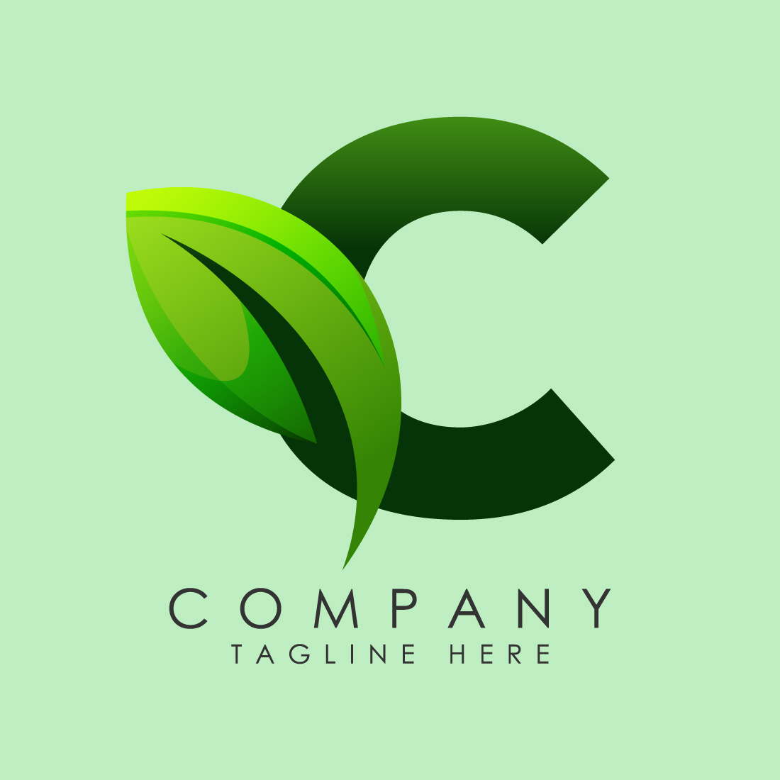 Initial C alphabet with a leaf Eco-friendly logo concept Graphic alphabet symbol for business and company identity preview image.
