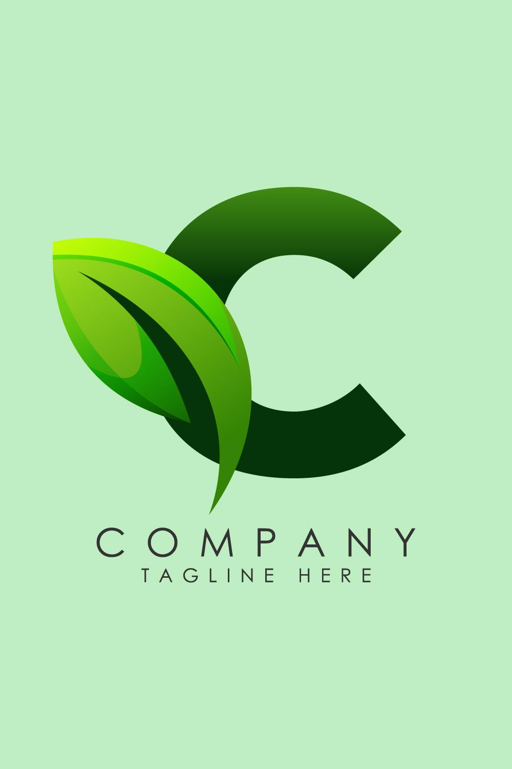 Initial C alphabet with a leaf Eco-friendly logo concept Graphic alphabet symbol for business and company identity pinterest preview image.