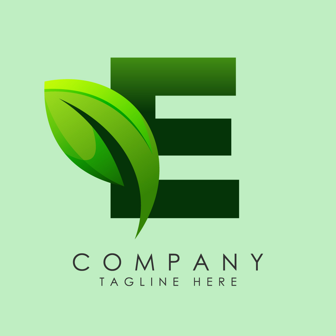 Initial E alphabet with a leaf Eco-friendly logo concept Graphic alphabet symbol for business and company identity preview image.