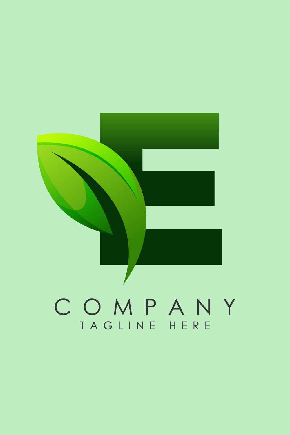 Initial E alphabet with a leaf Eco-friendly logo concept Graphic alphabet symbol for business and company identity pinterest preview image.
