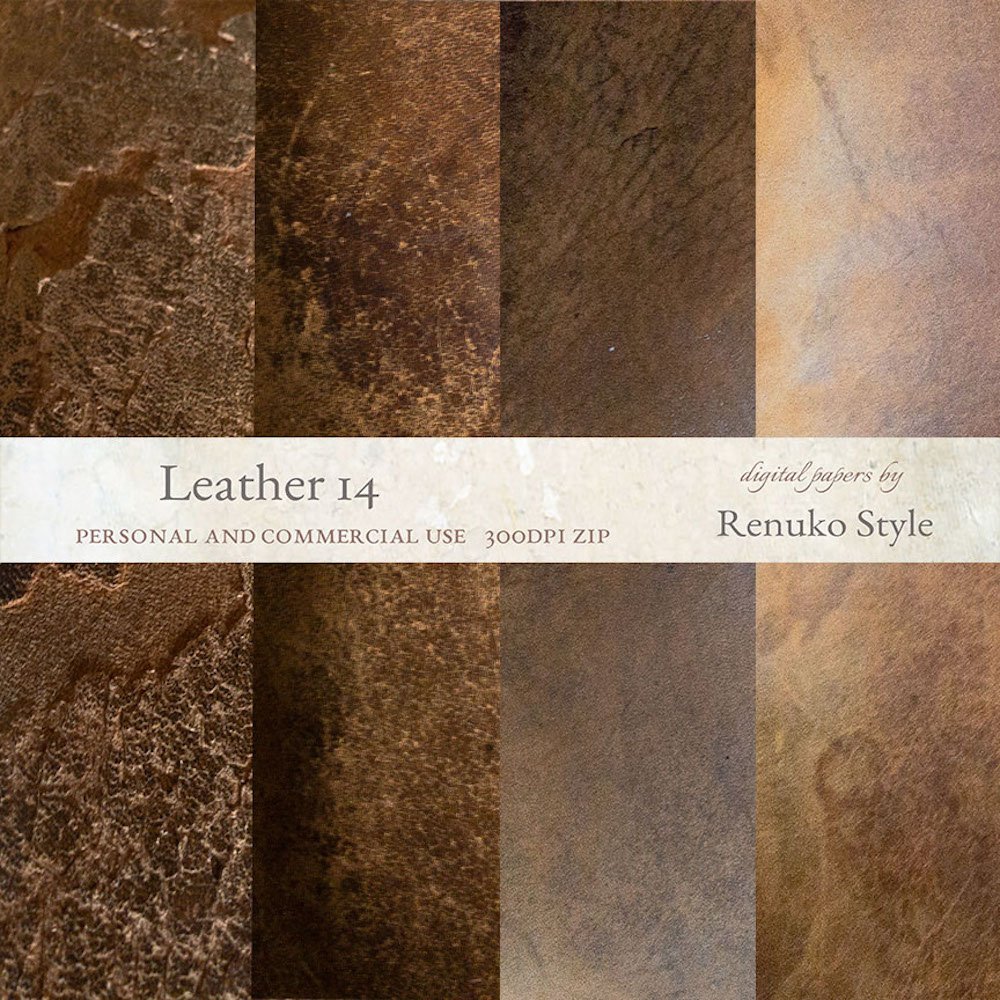 Leather Photoshop Textures preview image.