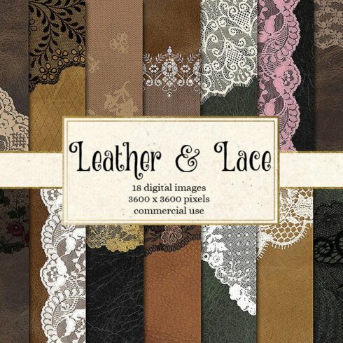 Leather and Lace Digital Paper cover image.