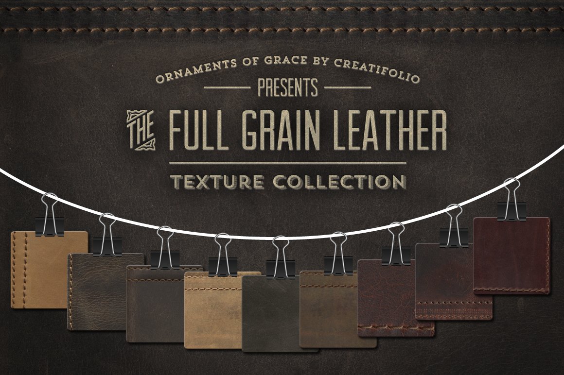 Full-Grain Leather Textures - PNGs cover image.