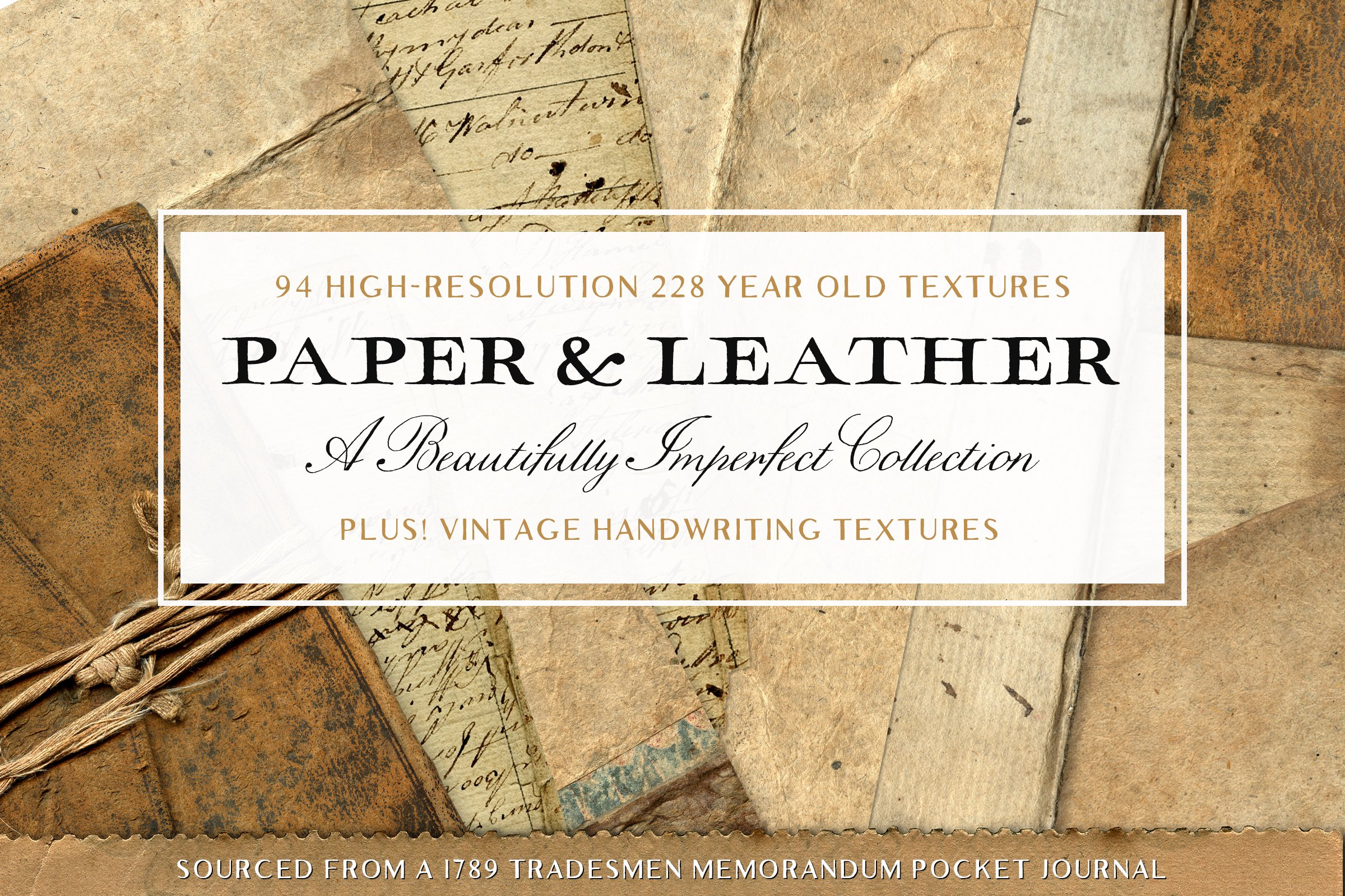94 Vintage Leather & Paper Textures cover image.