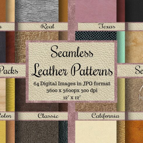 64 Seamless Leather Patterns Set 1 cover image.