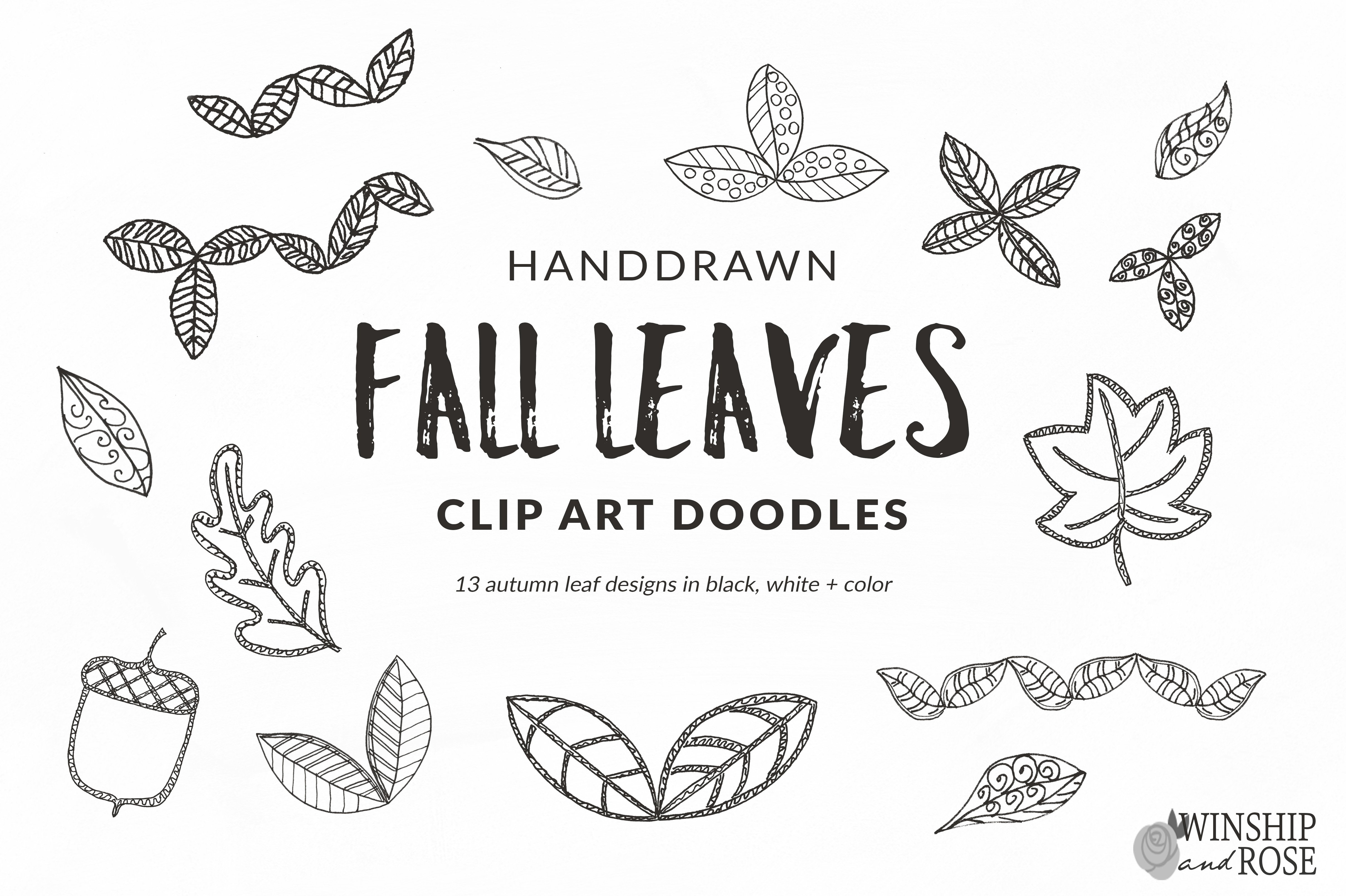 leaves falling clip art black and white