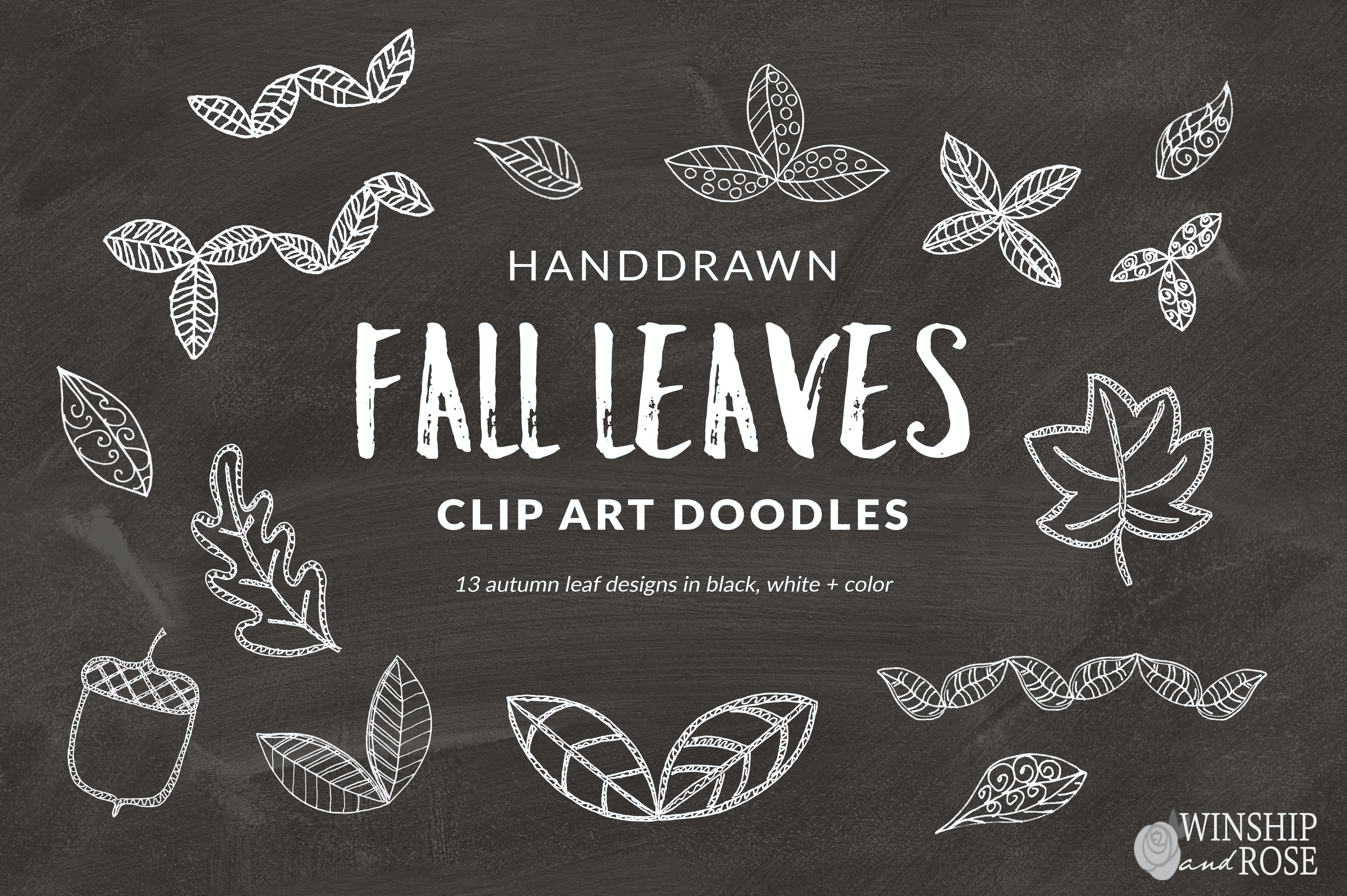 Fall Leaves - Leaf Clip Art Doodles preview image.