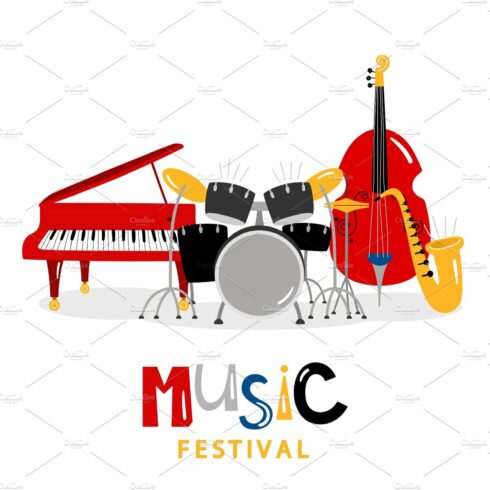 Music festival background with color cover image.