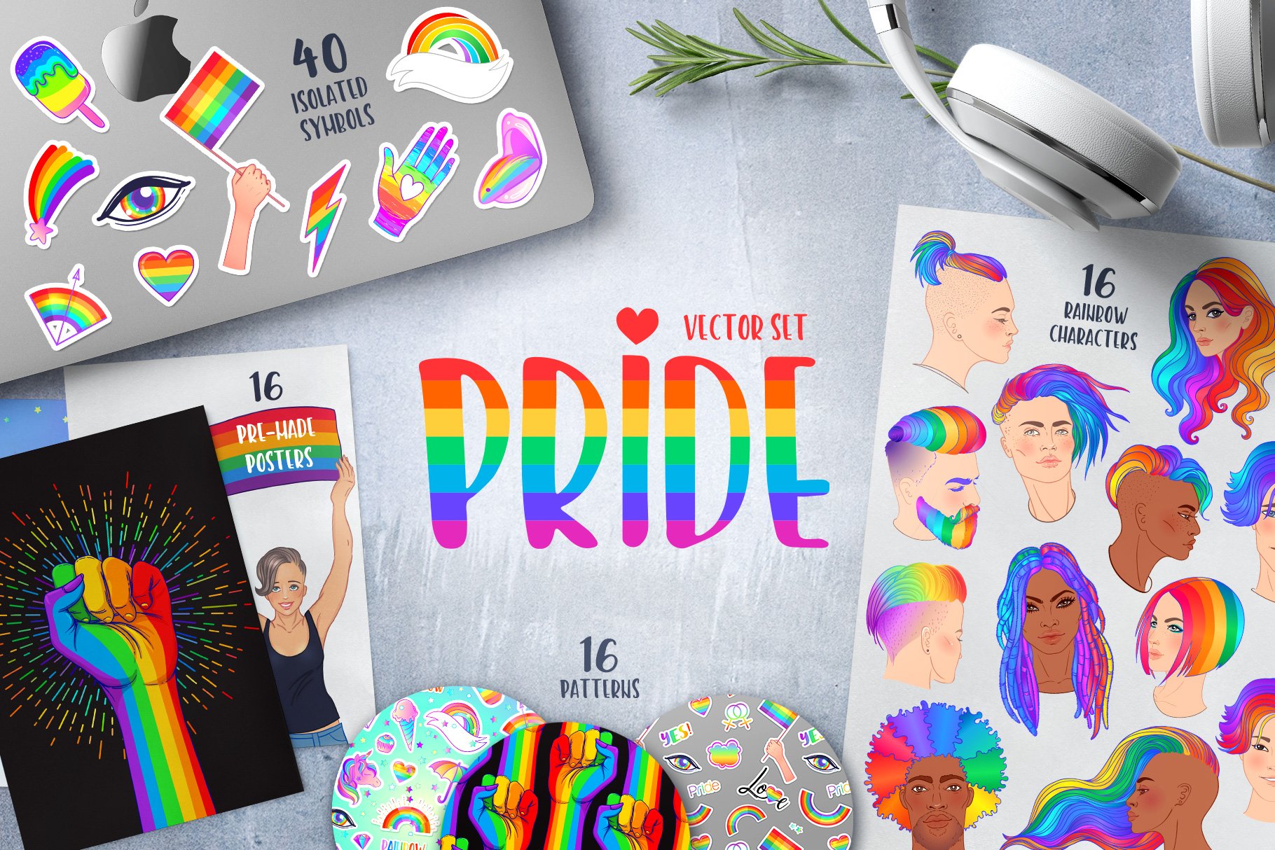 PRIDE. Vector set of 88. cover image.