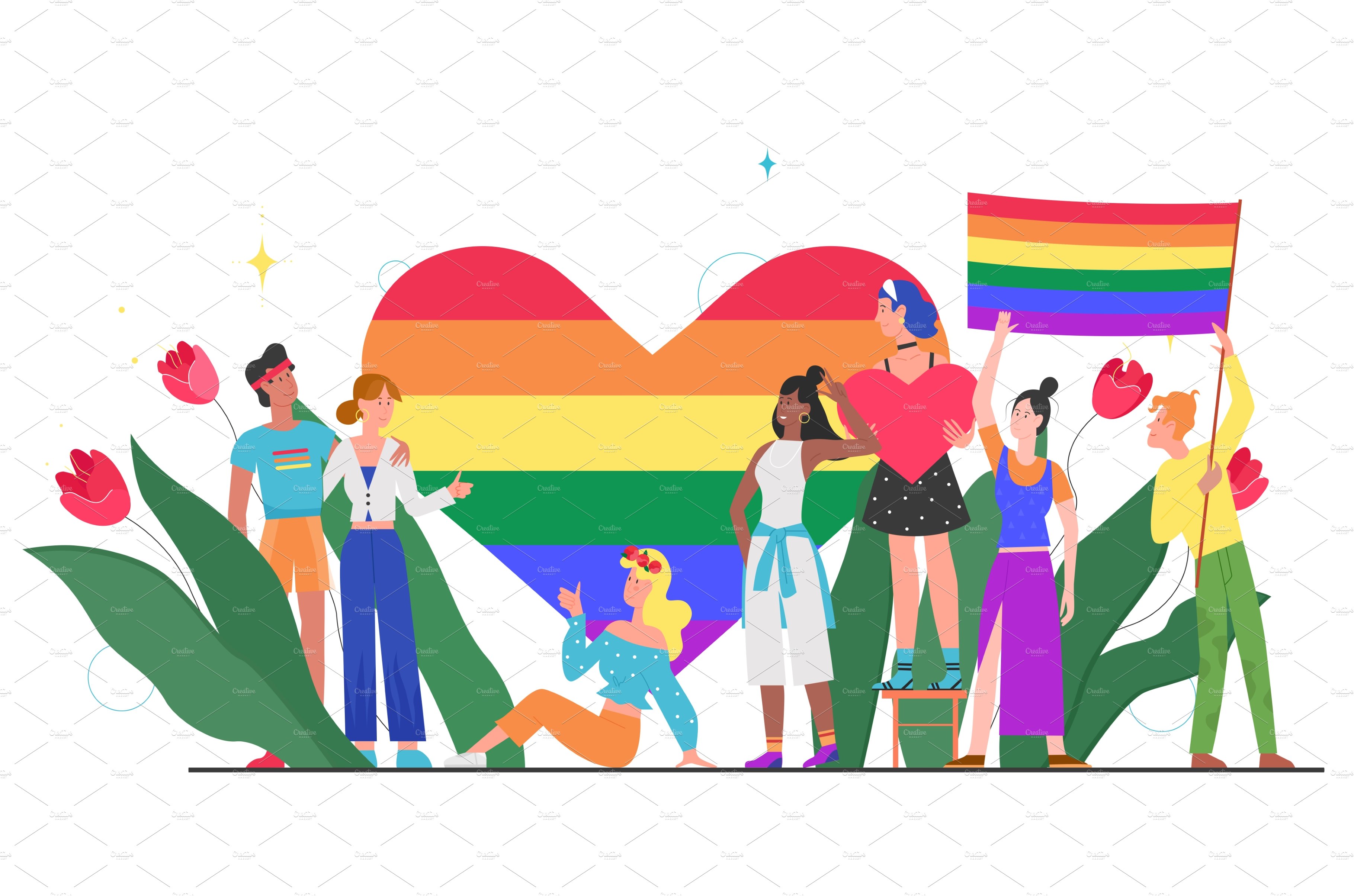 LGBT people pride concept cover image.