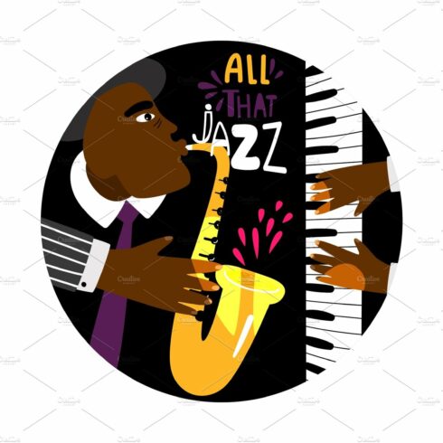 Jazz piano round banner cover image.