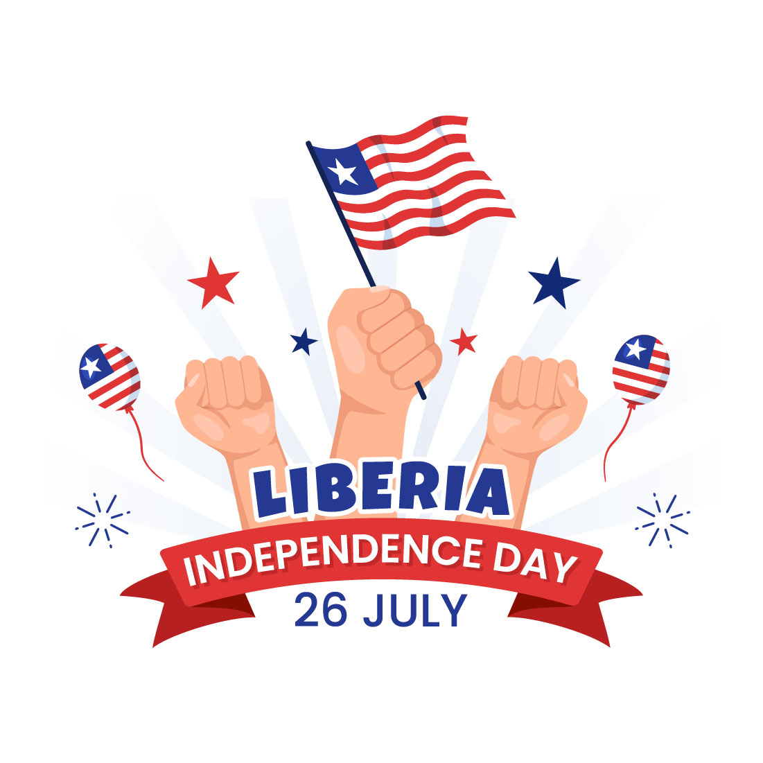 13 Happy Liberia Independence Day Illustration preview image.