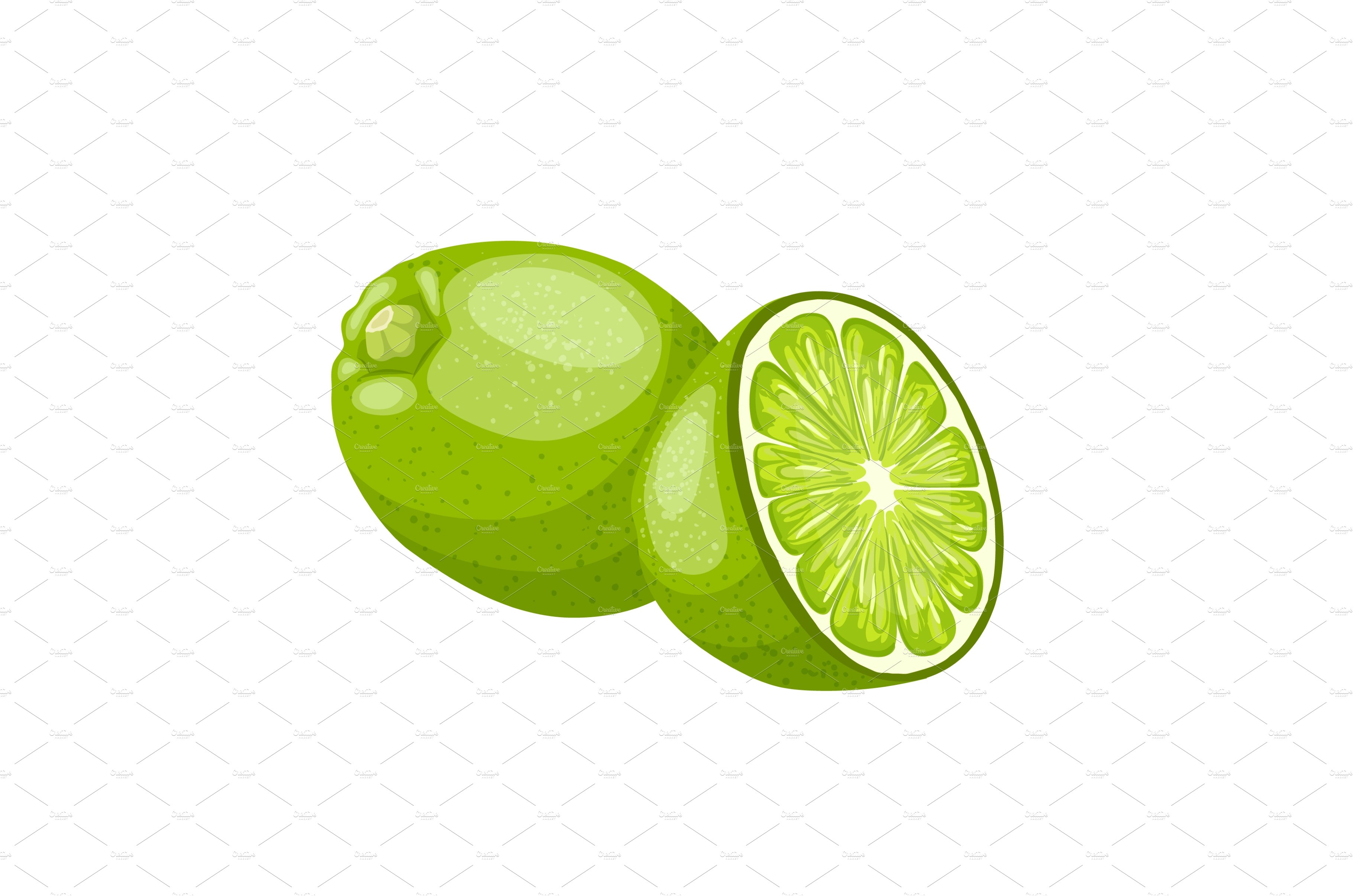 lime cut cartoon vector illustration cover image.
