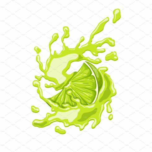 lime juice cartoon vector cover image.