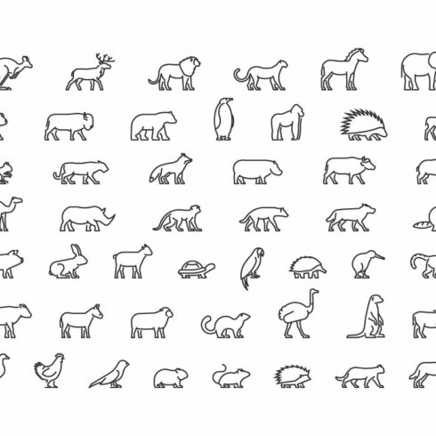 Big set of linear animals cover image.