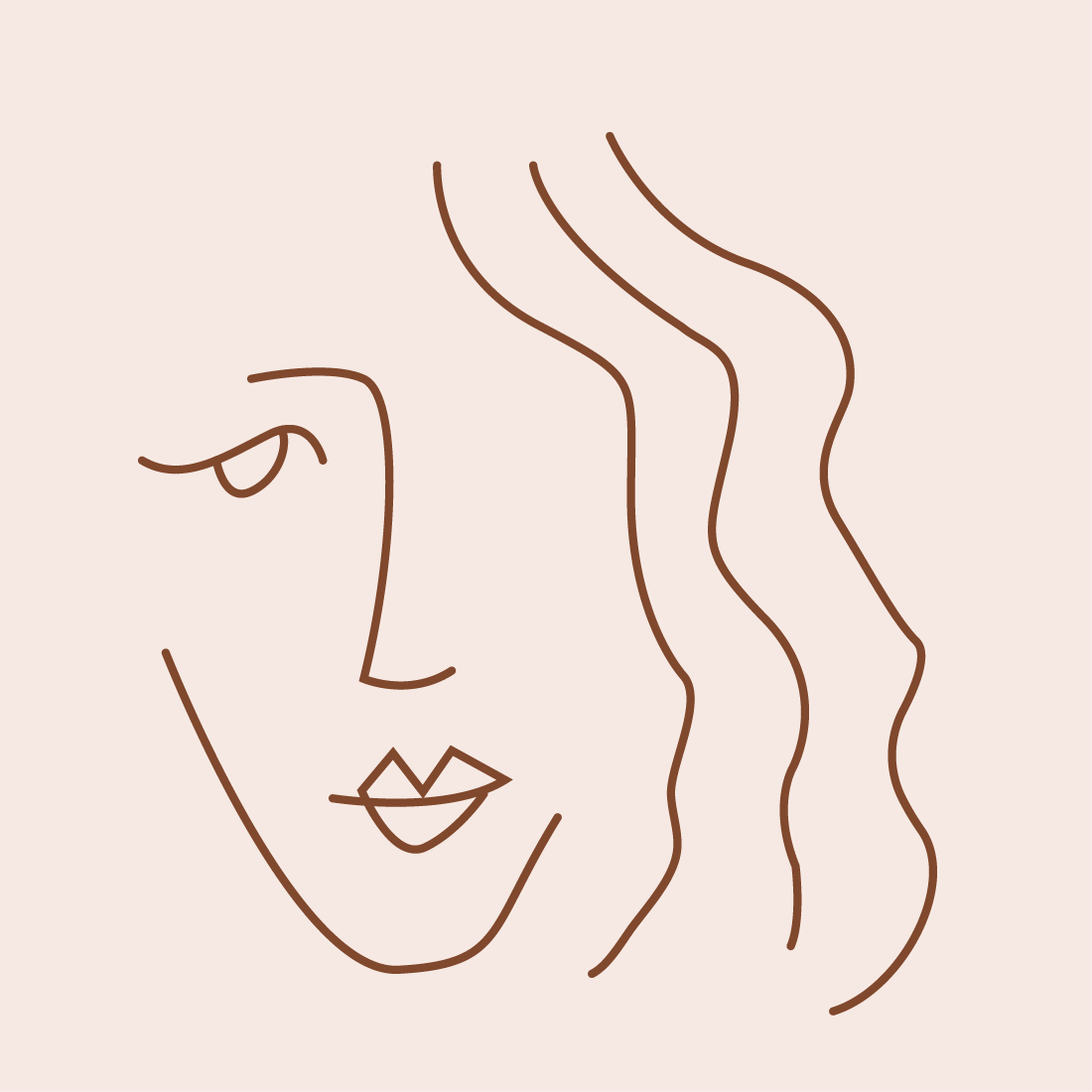 9 FACE LINE DRAWING | LINE ART | MINIMAL ILLUSTRATIONS preview image.